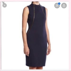 NAVY GOLD ZIPPER CALVIN KLEIN DRESS